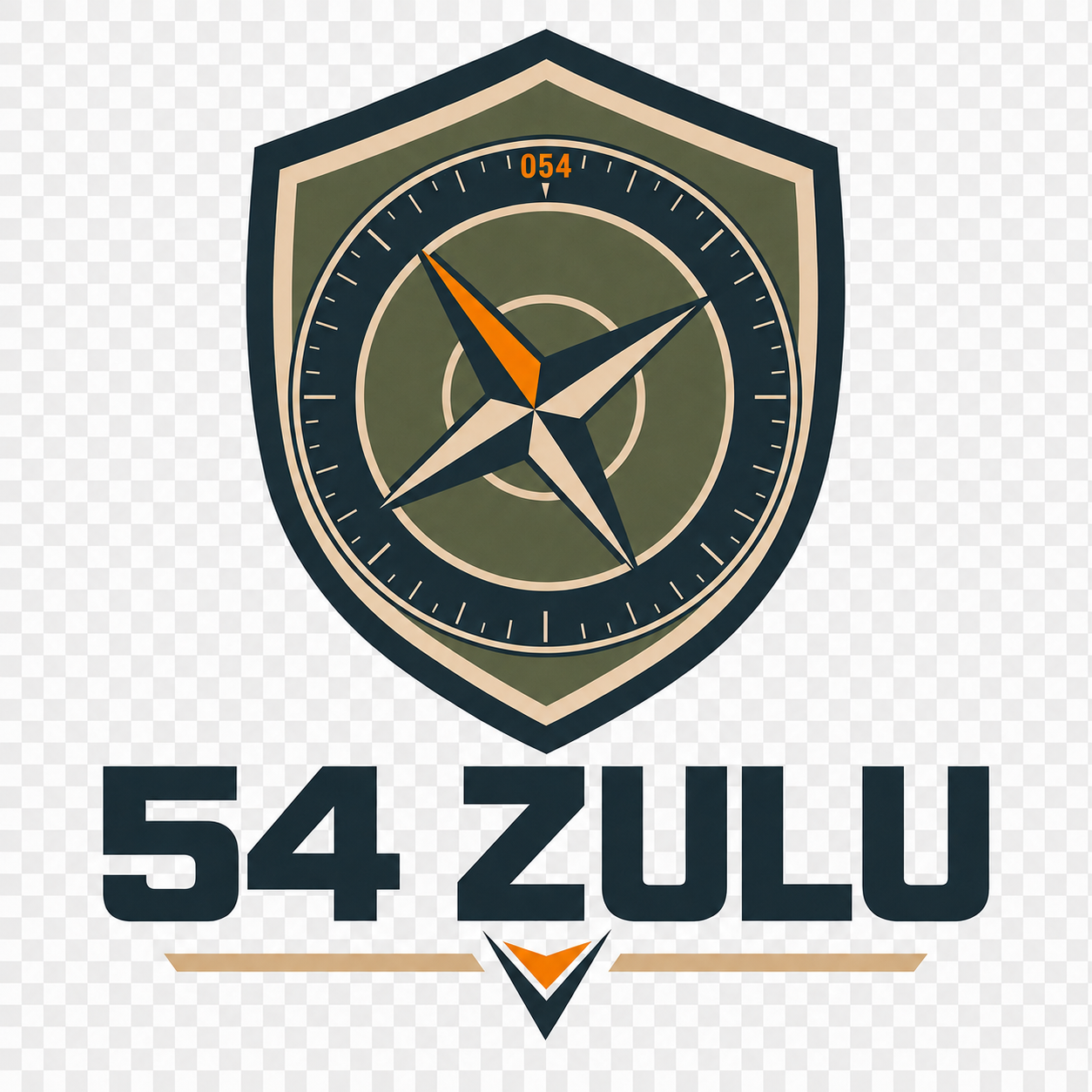 54 Zulu compass shield logo